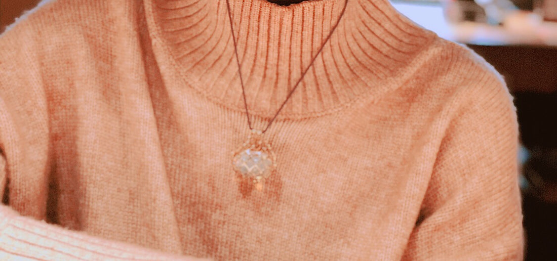 Chariot Necklace Prototype being worn